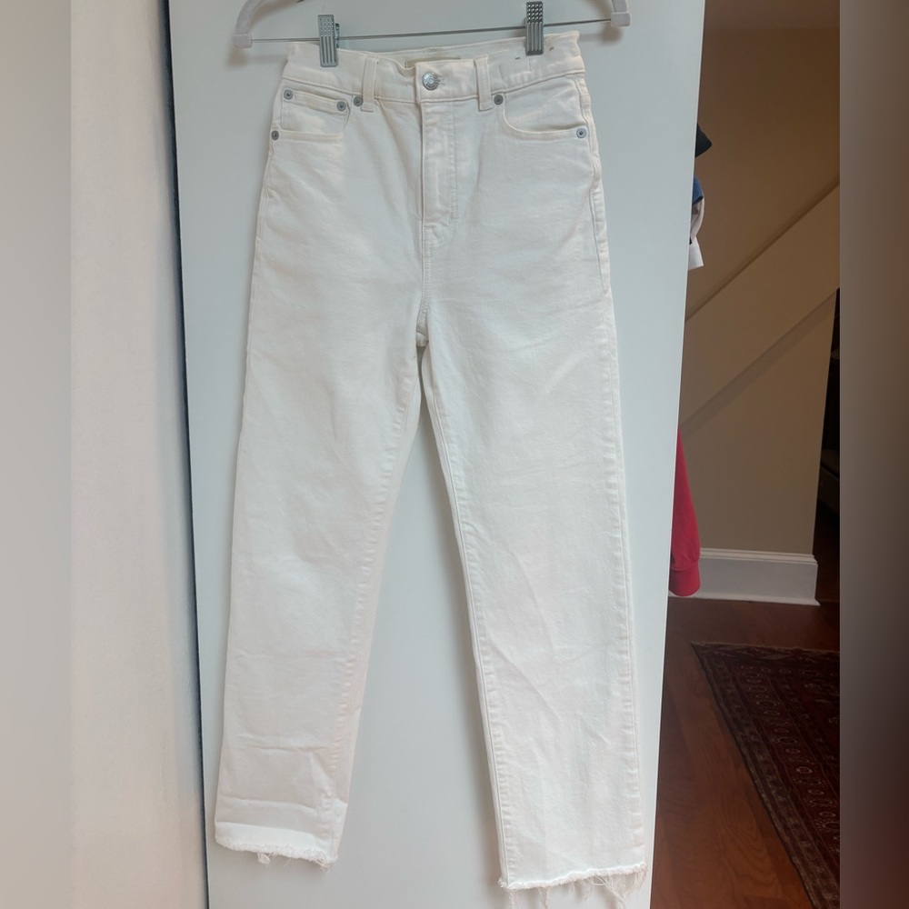 Madewell White Ankle Cropped Jeans Classic Fit